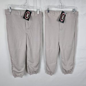 Bike Athletic Baseball Softball Pants Size Large 30" 32" Waist Gray 2 Pairs NWT